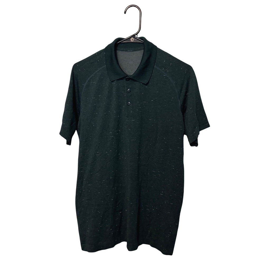 Lululemon Metal Vent Tech Polo Mens Medium White Submarine Green Performance